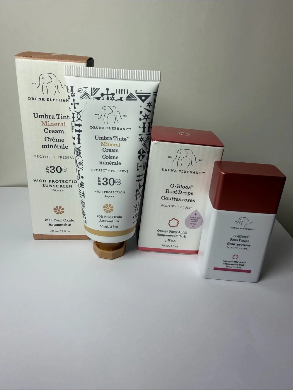 Drunk Elephant Umbra Tinte Mineral Cream SPF30 & Rosi Drops Bundle